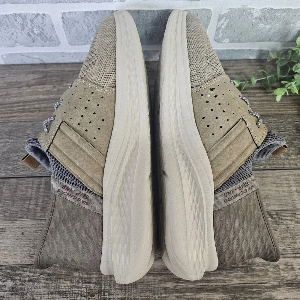 Skechers Slip-ins Royce Ocon Men's 8.5 Taupe Comfort Walking Sneakers 210811